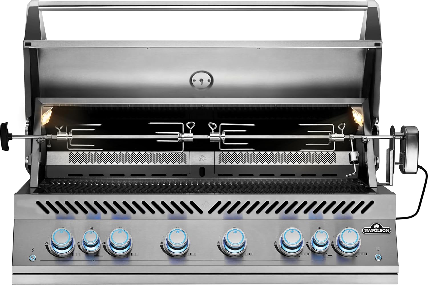 Napoleon Built-In 700 Series 44-inch Natural Gas Grill Head with Infrared Rear Burner - BIG44RBNSS-1-6 Main Burners, Infrared Rear Burner, Stainless Steel, Included Rotisserie Kit B0D3WPXYKH - Image 2