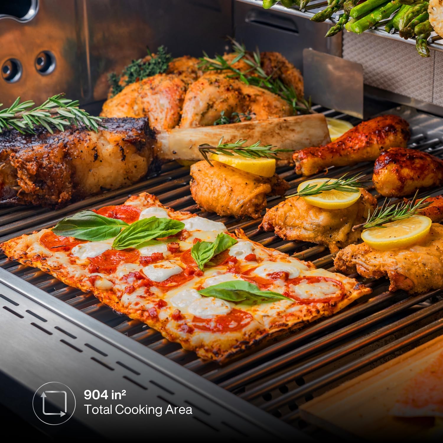 Spire Premium 6 Burner Built In Gas Grill Island Head, Stainless Steel 36 Inch Propane Grill with Rear Burner, 73,000 BTUs, 904 SQ In Racks with Dual Fuel Compatibility - 740-0781P B0BXM27Q56 - Image 3