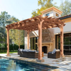 VEIKOU 12’ X 14’ Pergola, Outdoor Pergola with Solid Structure, Patio Wood Gazebo, Cedar Pergolas and Gazebos with Flat Top for Deck Yard Grill Party Garden B0BVR7D2Z7