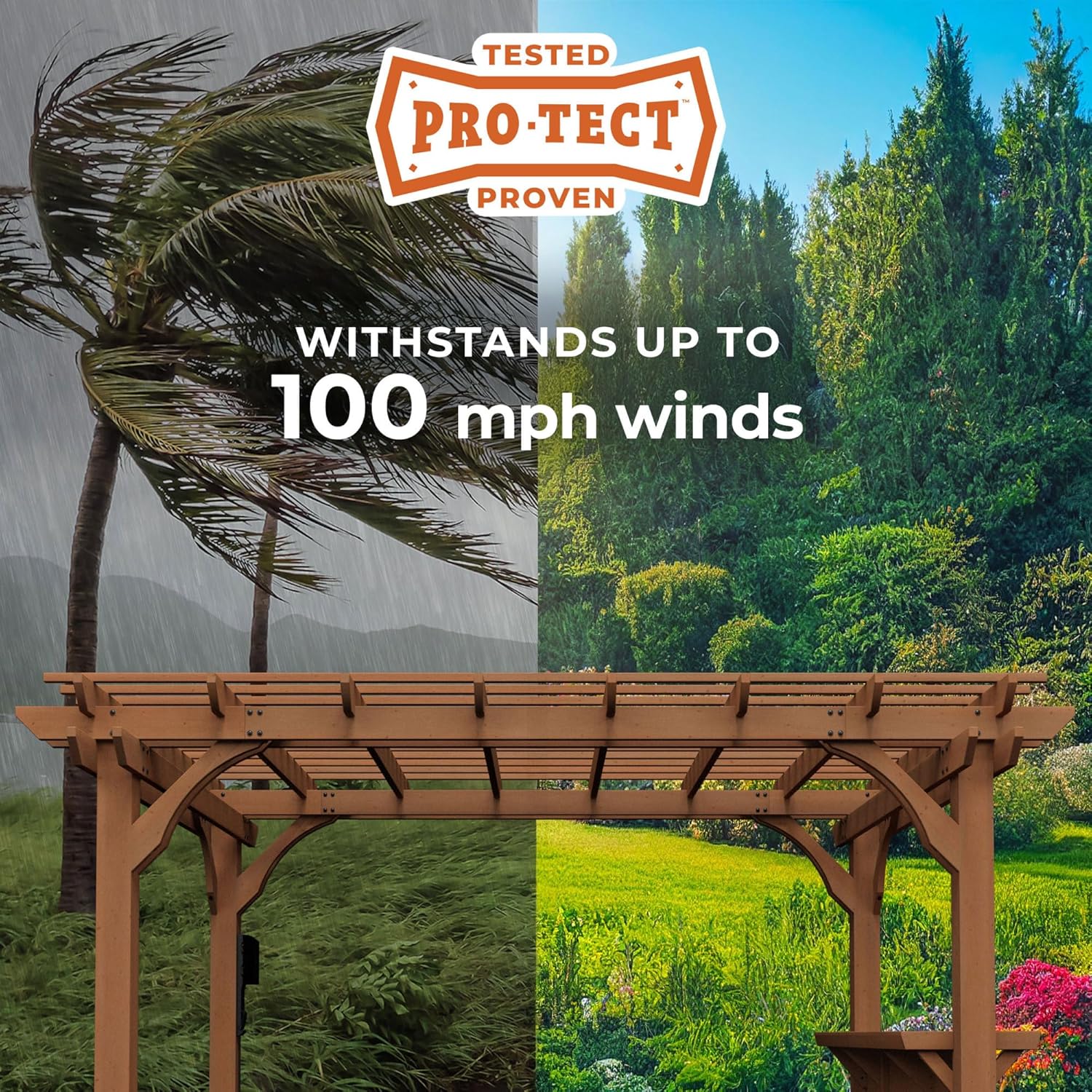 Backyard Discovery Ashland 14' x 10' Cedar Wood Pergola Kit with Trellis Roof, Built-In Bar Top, All-Season Durability, High-Wind Rating, PowerPort, Shade for Outdoor Patio, Deck, Garden, Entertaining B0C547GXVP - Image 4