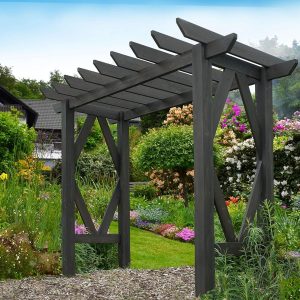 Vita Summerwood Craftsman Cedar Arbor Charcoal Garden Arch Trellis, 91" x 40" x 85", Arch for Climbing Plants, Wedding Ceremony & Outdoor Backyard Décor, Easy Assembly, Durable All Weather Wood B0844BYCKP